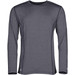 A long-sleeve men's t-shirt in grey featuring a logo, designed for comfort and active use.