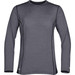 A long-sleeve women's T-shirt in dark grey with a fitted design and a small logo.