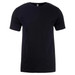 A black men's cotton crew t-shirt with short sleeves and a simple design. It features a brand logo.