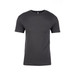 A plain black men's cotton crew t-shirt with short sleeves and a round neckline, featuring a logo.