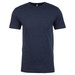 A navy blue men's crew neck t-shirt made from CVC fabric, featuring short sleeves and a simple design.