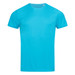 A vibrant turquoise men's active t-shirt featuring a classic crew neck design and short sleeves. It has a logo. A vibrant turquoise men's active t-shirt featuring a classic crew neck design and short sleeves. It has a logo.