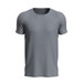 A grey active sports T-shirt featuring a classic crew neckline and short sleeves, with a logo on the front.