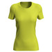 A short-sleeved women's active T-shirt in vibrant lime green, featuring a fitted design and a small logo. A short-sleeved women's active T-shirt in vibrant lime green, featuring a fitted design and a small logo.