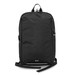A black Swiss Peak RFID backpack with a sleek design and adjustable straps. It features branding on the front. A black Swiss Peak RFID backpack with a sleek design and adjustable straps. It features branding on the front.