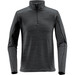 A men's black thermal 1/4 zip jumper featuring long sleeves and a textured design. It includes a logo on the front.