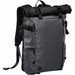 A grey Norseman Roll Top Pack backpack with a roll-top closure, adjustable straps, and a side zip pocket.