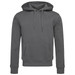 A grey men's active sweat hoody featuring a front pocket and a drawstring hood, with a logo on the front. A grey men's active sweat hoody featuring a front pocket and a drawstring hood, with a logo on the front.