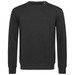 A black men's active sweatshirt with a crew neckline and long sleeves, featuring a simple design and a logo. A black men's active sweatshirt with a crew neckline and long sleeves, featuring a simple design and a logo.