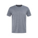 A grey patterned men's T-shirt with a round neck and short sleeves, featuring a logo on the chest.