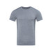 A grey men's recycled sports T-shirt with a round neckline and short sleeves, featuring a small logo. A grey men's recycled sports T-shirt with a round neckline and short sleeves, featuring a small logo.