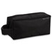 A black Exton Toiletry Bag with a textured surface and a convenient handle. Features a zip closure and a logo. A black Exton Toiletry Bag with a textured surface and a convenient handle. Features a zip closure and a logo.