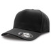 A black A-Frame cap featuring a curved brim and a logo on the side. A black A-Frame cap featuring a curved brim and a logo on the side.