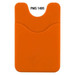 An orange Smart Wallet featuring a textured grip and a slot for cards, with a logo on the surface.
