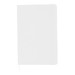 A blank A5 notebook in white, featuring a smooth cover and an elastic band for closure. It includes a branding logo. A blank A5 notebook in white, featuring a smooth cover and an elastic band for closure. It includes a branding logo.