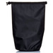 A black 10L dry bag with a roll-top closure and a textured finish, featuring a logo.