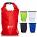 A red 10L dry bag featuring a logo, accompanied by smaller bags in black, blue, and white.