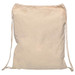 A beige Calico drawstring bag with two drawstrings and a simple design. It has a small logo on it. A beige Calico drawstring bag with two drawstrings and a simple design. It has a small logo on it.