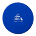 A blue silicon frisbee featuring a logo and promotional text in the centre.