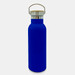 A drink bottle with a sleek design, featuring a matte blue finish and a stainless steel cap with a handle. A drink bottle with a sleek design, featuring a matte blue finish and a stainless steel cap with a handle.