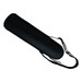 A drink bottle carrier in black with a strap for easy transport. It has a sleek, cylindrical design.