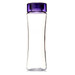 A drink bottle in clear Tritan with a purple lid, featuring a smooth, curved design and a logo. A drink bottle in clear Tritan with a purple lid, featuring a smooth, curved design and a logo.