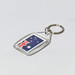 A clear tear drop acrylic keychain featuring the Australian flag design, complete with a metal keyring. A clear tear drop acrylic keychain featuring the Australian flag design, complete with a metal keyring.