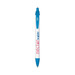 A widebody custom pen in white and blue, featuring a logo. A widebody custom pen in white and blue, featuring a logo.