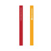 Two branded carpenter pencils in red and yellow, featuring branding on one side.