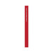 A red branded carpenter pencil with a rectangular shape and a logo on the side.