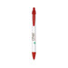 A red and white eco-friendly pen with a logo. It features a sleek design suitable for writing. A red and white eco-friendly pen with a logo. It features a sleek design suitable for writing.