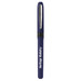 A navy blue pen with a silver clip, featuring a branding logo on the barrel. A navy blue pen with a silver clip, featuring a branding logo on the barrel.