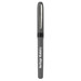 A grey pen with a sleek design and a silver tip, featuring a branding logo.    A grey pen with a sleek design and a silver tip, featuring a branding logo.