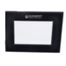 A black 5x7 photo frame with a logo at the top and a blank space for a photo. A black 5x7 photo frame with a logo at the top and a blank space for a photo.