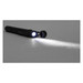 A black stylus pen with a retractable flashlight feature, casting a beam of light onto a surface. A black stylus pen with a retractable flashlight feature, casting a beam of light onto a surface.