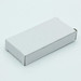 A white rectangular box with a flap closure, suitable for packaging a product. A white rectangular box with a flap closure, suitable for packaging a product.
