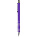 A purple stylus pen with a metallic clip and silver accents. It features a rubber tip for touchscreen use.