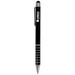 A black Malibu stylus pen with silver accents, featuring a logo on its body.