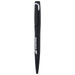 A black metal pen with a smooth body, featuring a clip and a logo. A black metal pen with a smooth body, featuring a clip and a logo.
