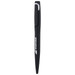 A black metal pen with a sleek design and a clip, featuring a logo on its side. A black metal pen with a sleek design and a clip, featuring a logo on its side.
