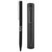 A black metal pen with a sleek design, accompanied by a matching cylindrical case. The pen has a logo. A black metal pen with a sleek design, accompanied by a matching cylindrical case. The pen has a logo.
