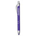 A metal pen in a vibrant purple colour, featuring a clip and a branded logo.