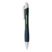 A metallic green pen with a grey grip and silver accents, featuring a logo. Ideal for everyday writing tasks. A metallic green pen with a grey grip and silver accents, featuring a logo. Ideal for everyday writing tasks.