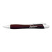 A metallic pen in dark maroon with silver accents and a logo on the barrel. Ideal for writing. A metallic pen in dark maroon with silver accents and a logo on the barrel. Ideal for writing.