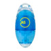 A blue highlighter in an oval shape with a logo on the side. A blue highlighter in an oval shape with a logo on the side.
