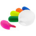 A collection of highlighters in various colours: pink, green, yellow, orange, and blue, with a transparent holder. A collection of highlighters in various colours: pink, green, yellow, orange, and blue, with a transparent holder.