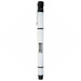 A dual pen and highlighter in white and black, featuring a logo on its body. A dual pen and highlighter in white and black, featuring a logo on its body.