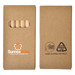A pack of coloured pencils in a recycled cardboard case featuring a logo. The pencils inside are natural wood colour. A pack of coloured pencils in a recycled cardboard case featuring a logo. The pencils inside are natural wood colour.