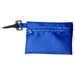 A blue pouch with a zippered closure and a clip, featuring a logo. Ideal for various small items. A blue pouch with a zippered closure and a clip, featuring a logo. Ideal for various small items.