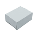 A plain white box with a simple design, featuring a lid and a rectangular shape.